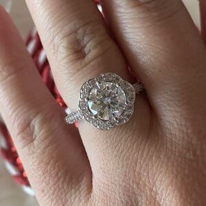 Radiant Silver Halo Ring